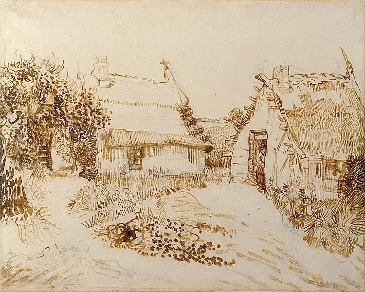 To hytter ved Saintes-Maries-de-la-Mer - 1888