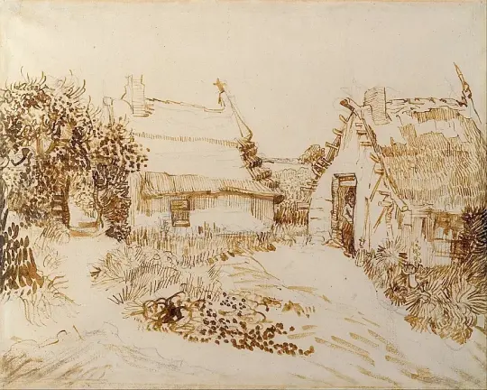 To hytter ved Saintes-Maries-de-la-Mer - 1888