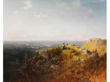 Zwei Dirndl auf der Alm - 1870