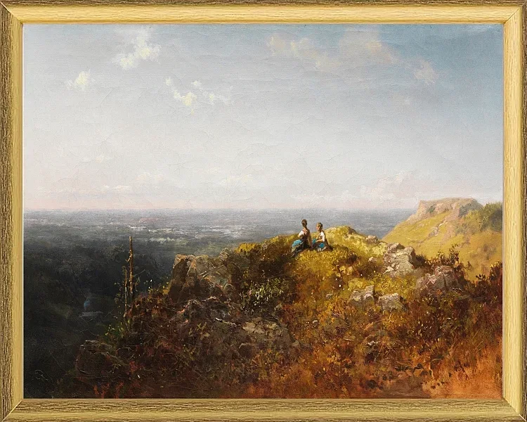 Zwei Dirndl auf der Alm - 1870