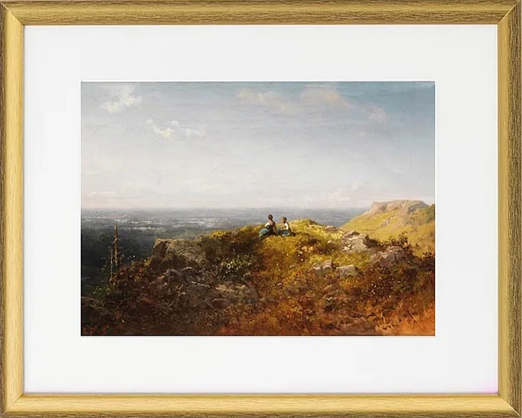 Zwei Dirndl auf der Alm - 1870