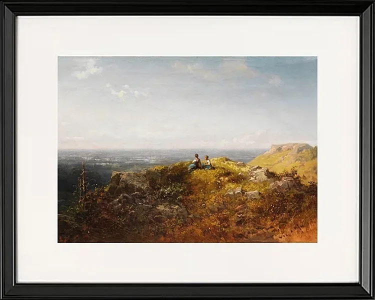 Zwei Dirndl auf der Alm - 1870