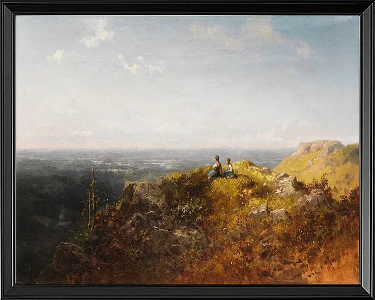 Zwei Dirndl auf der Alm - 1870