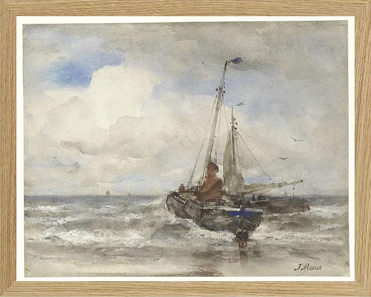 Zwei Fischerboote am Strand - 1847
