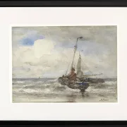 Zwei Fischerboote am Strand - 1847