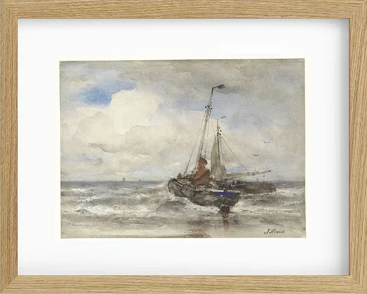 Zwei Fischerboote am Strand - 1847
