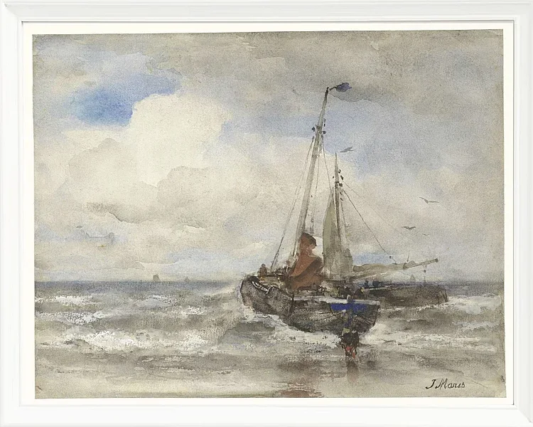 Zwei Fischerboote am Strand - 1847