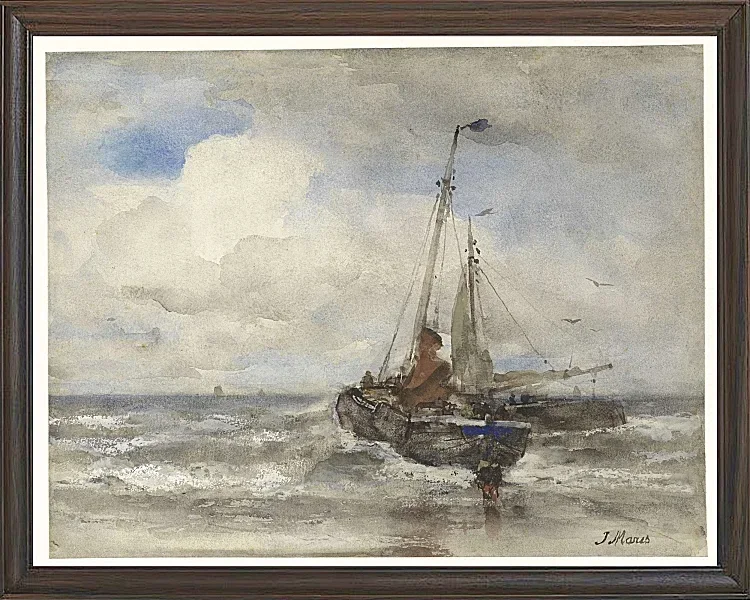 Zwei Fischerboote am Strand - 1847