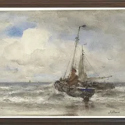 Zwei Fischerboote am Strand - 1847
