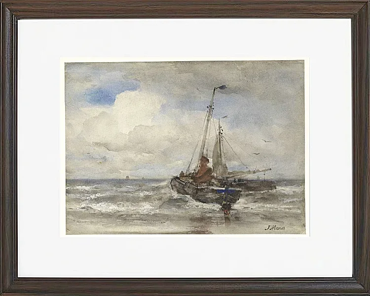 Zwei Fischerboote am Strand - 1847
