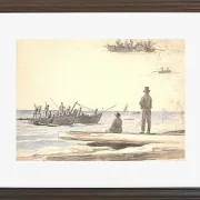 Zwei Fischerboote fahren zum Strand von Skagen – 1846