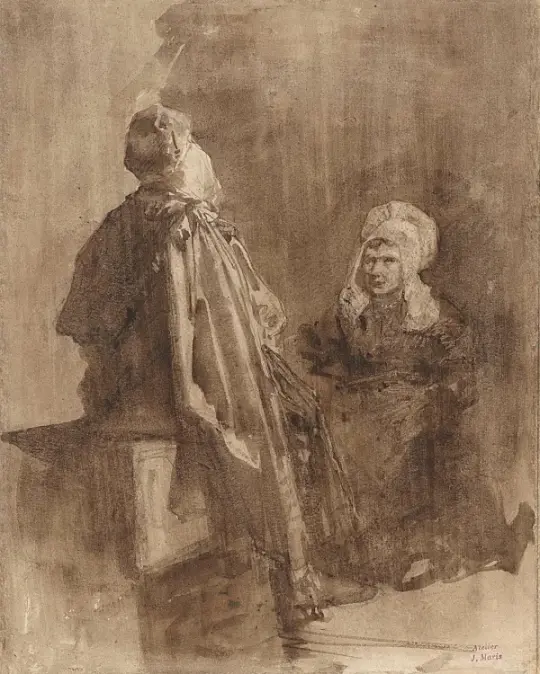 Zwei Fischerfrauen im Gespräch - 1847