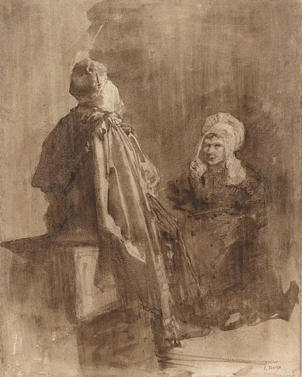 Zwei Fischerfrauen im Gespräch - 1847