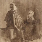 Zwei Fischerfrauen im Gespräch - 1847