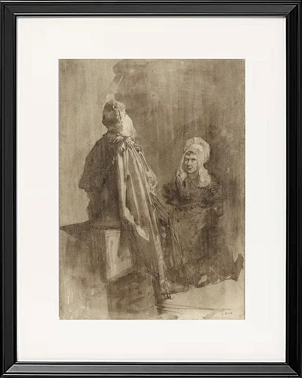 Zwei Fischerfrauen im Gespräch - 1847