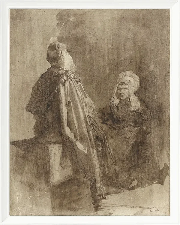 Zwei Fischerfrauen im Gespräch - 1847