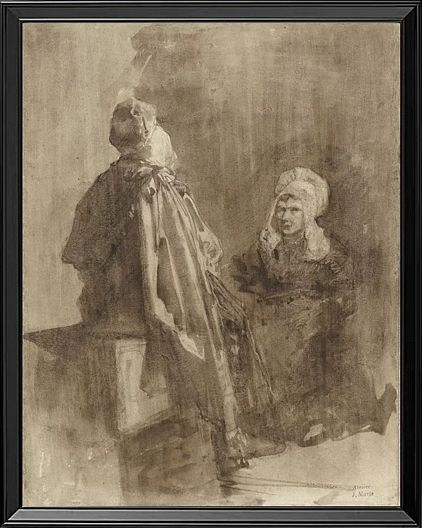 Zwei Fischerfrauen im Gespräch - 1847