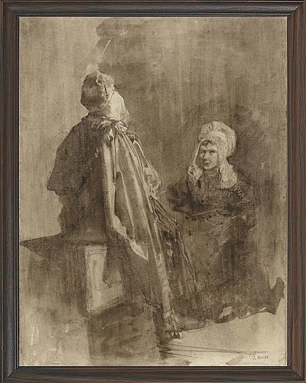 Zwei Fischerfrauen im Gespräch - 1847