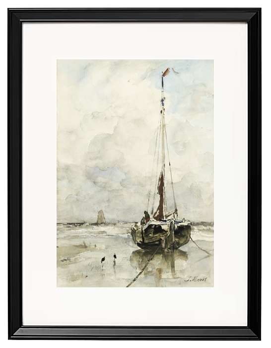 Fischerboote am Strand - 1847