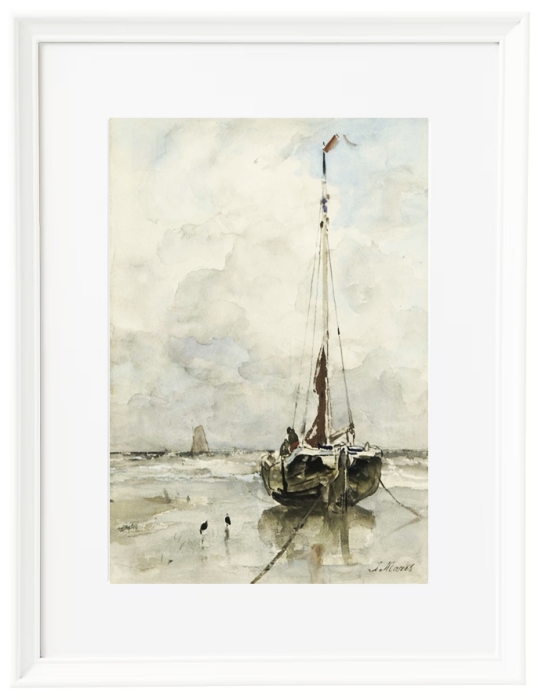 Fishing boats at the beach - 1847