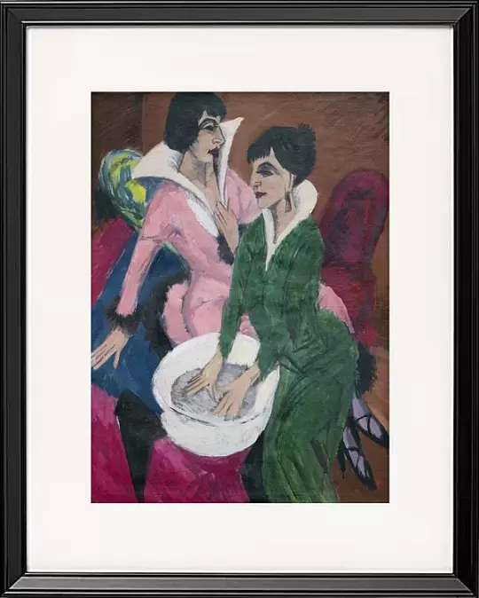 Zwei Frauen an einem Waschbecken – 1913