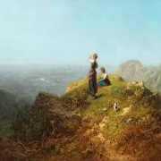 Zwei Mädchen auf einer Alp - 1860