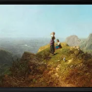 Zwei Mädchen auf einer Alp - 1860