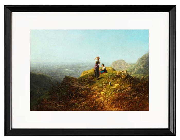 Zwei Mädchen auf einer Alp - 1860