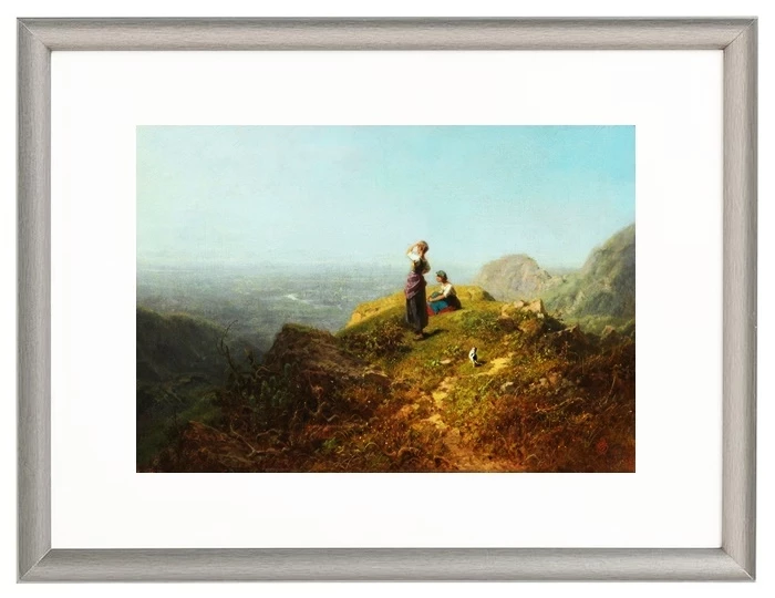 Two girls on an alp - 1860