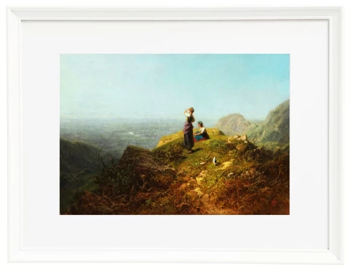 Two girls on an alp - 1860