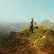 Two girls on an alp - 1860