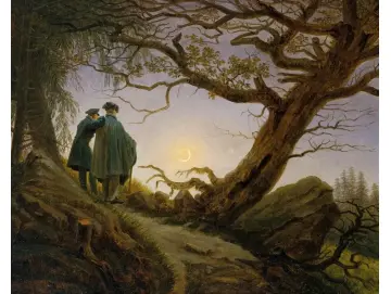 Zwei Männer betrachten den Mond  - 1825