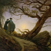 Zwei Männer betrachten den Mond  - 1825