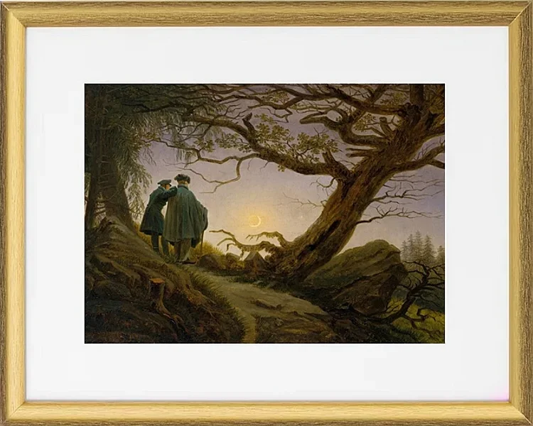 Zwei Männer betrachten den Mond  - 1825