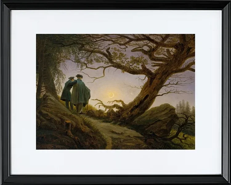Zwei Männer betrachten den Mond  - 1825