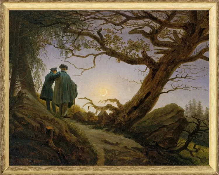 Zwei Männer betrachten den Mond  - 1825