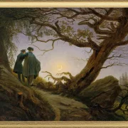 Zwei Männer betrachten den Mond  - 1825