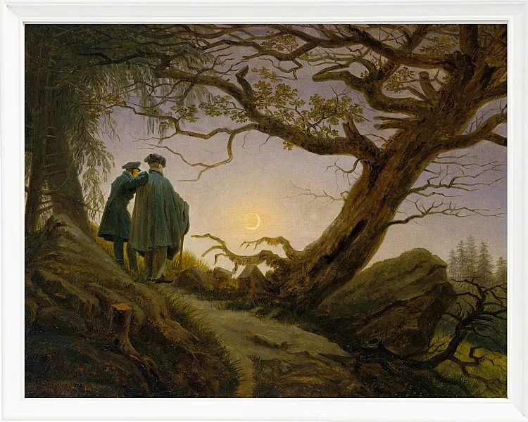 Zwei Männer betrachten den Mond  - 1825