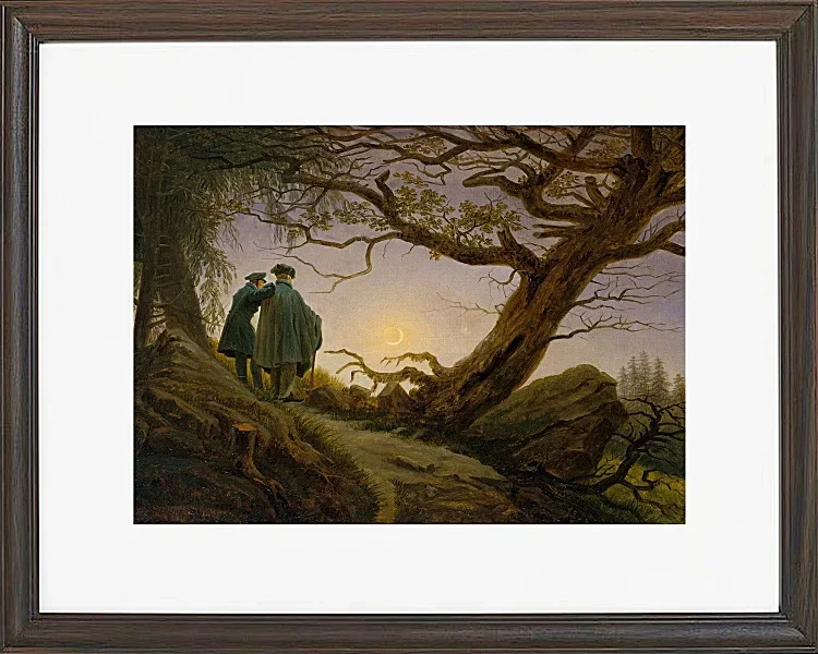 Zwei Männer betrachten den Mond  - 1825
