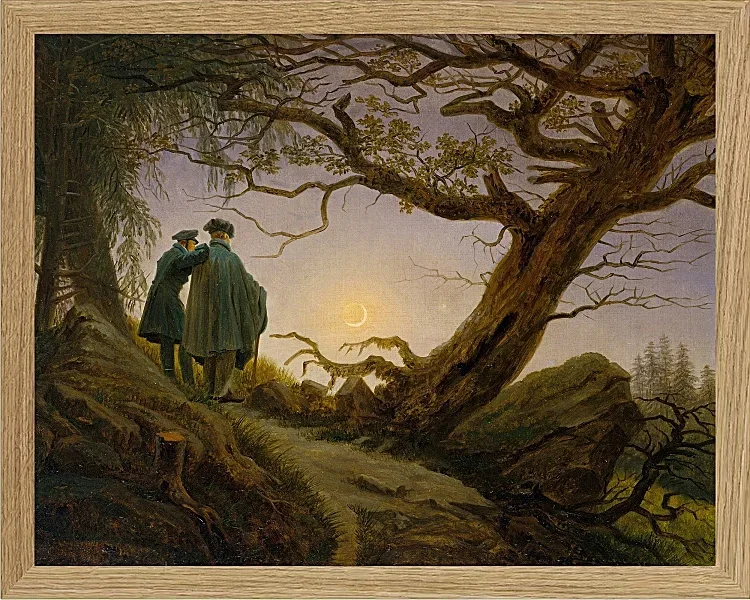 Zwei Männer betrachten den Mond  - 1825