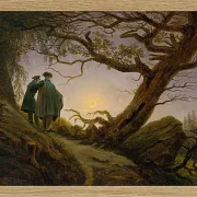 Zwei Männer betrachten den Mond  - 1825