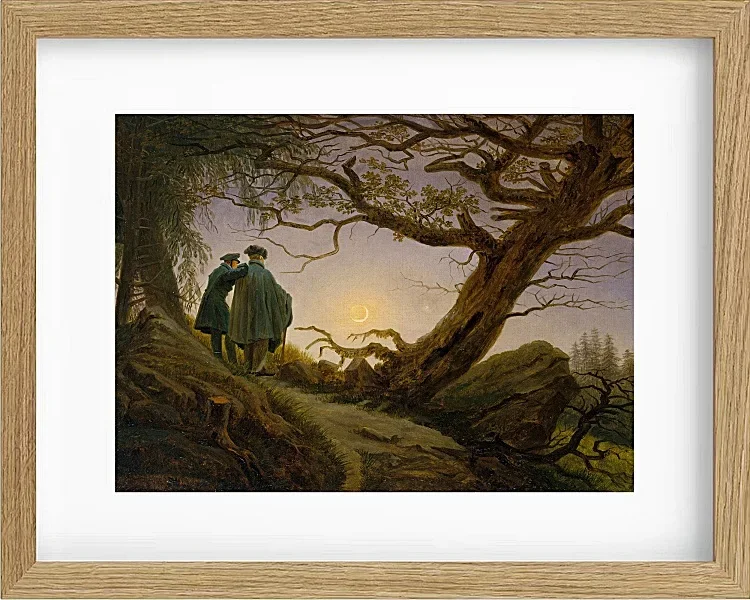 Zwei Männer betrachten den Mond  - 1825