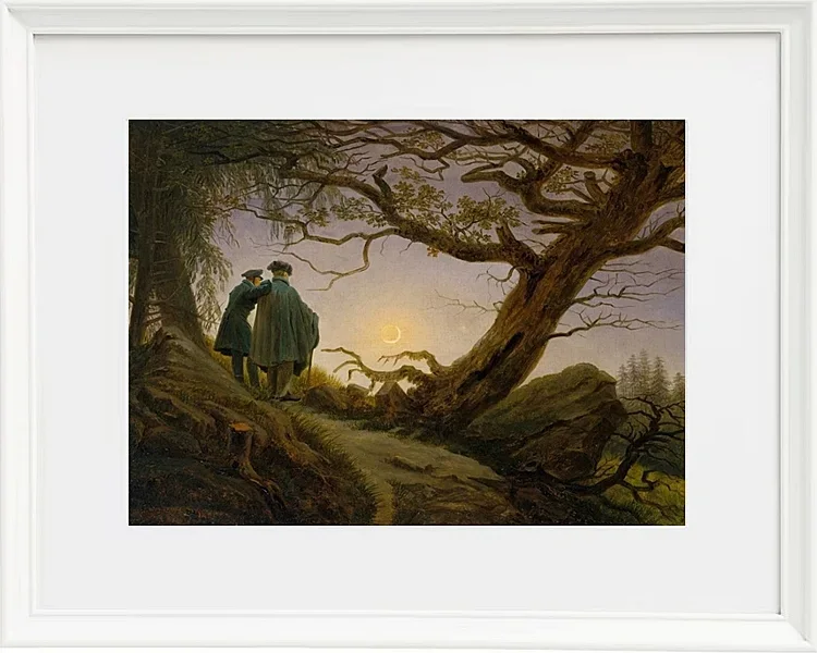 Zwei Männer betrachten den Mond  - 1825