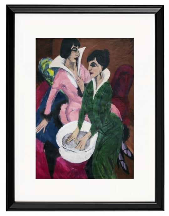 Zwei Frauen an einem Waschbecken – 1913