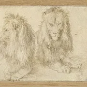 Zwei sitzende Löwen - 1521