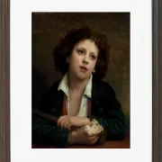 Italienisches Kind hält eine Brotkruste - 1874