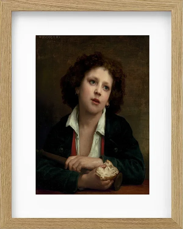 Italienisches Kind hält eine Brotkruste - 1874