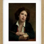 Italienisches Kind hält eine Brotkruste - 1874